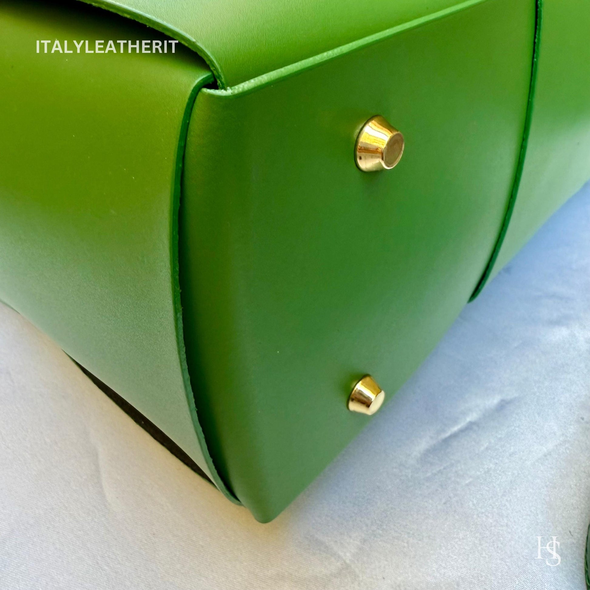 Italian Handmade Leather Bags for Women | Elegant Tote & Purse from Florence, Ladies bag, Green leather tote, large bag