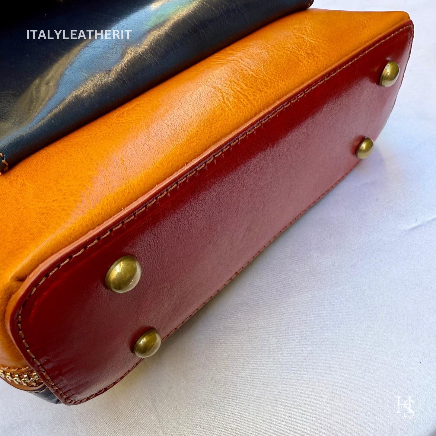 Zaino unisex in pelle toscana fatto a mano da Firenze, prodotto in Italia, borsa per computer, zaino multicolore