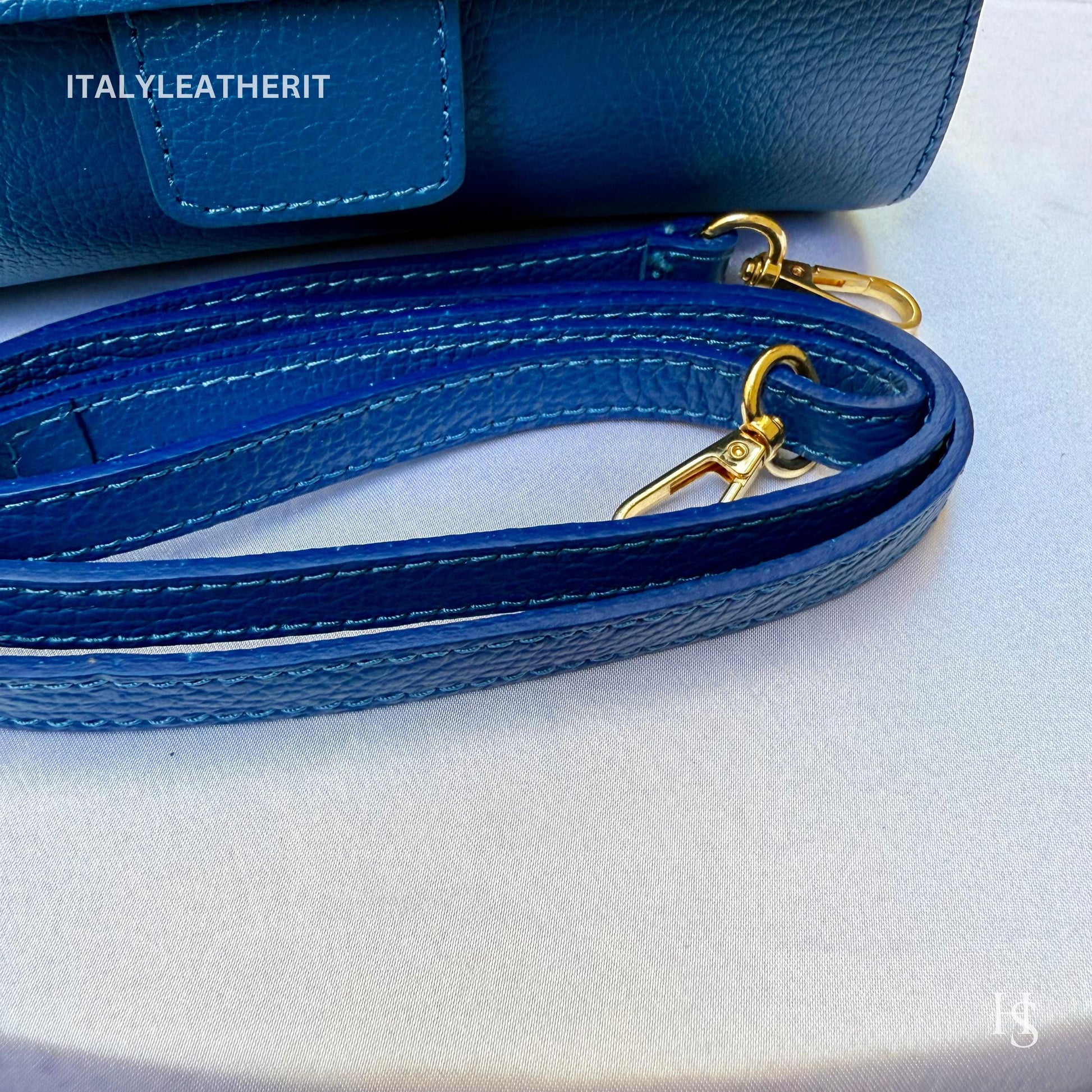 Italian Handmade Leather Bags For Women l l Elegant Leather Tote From Florence, blue leather bag