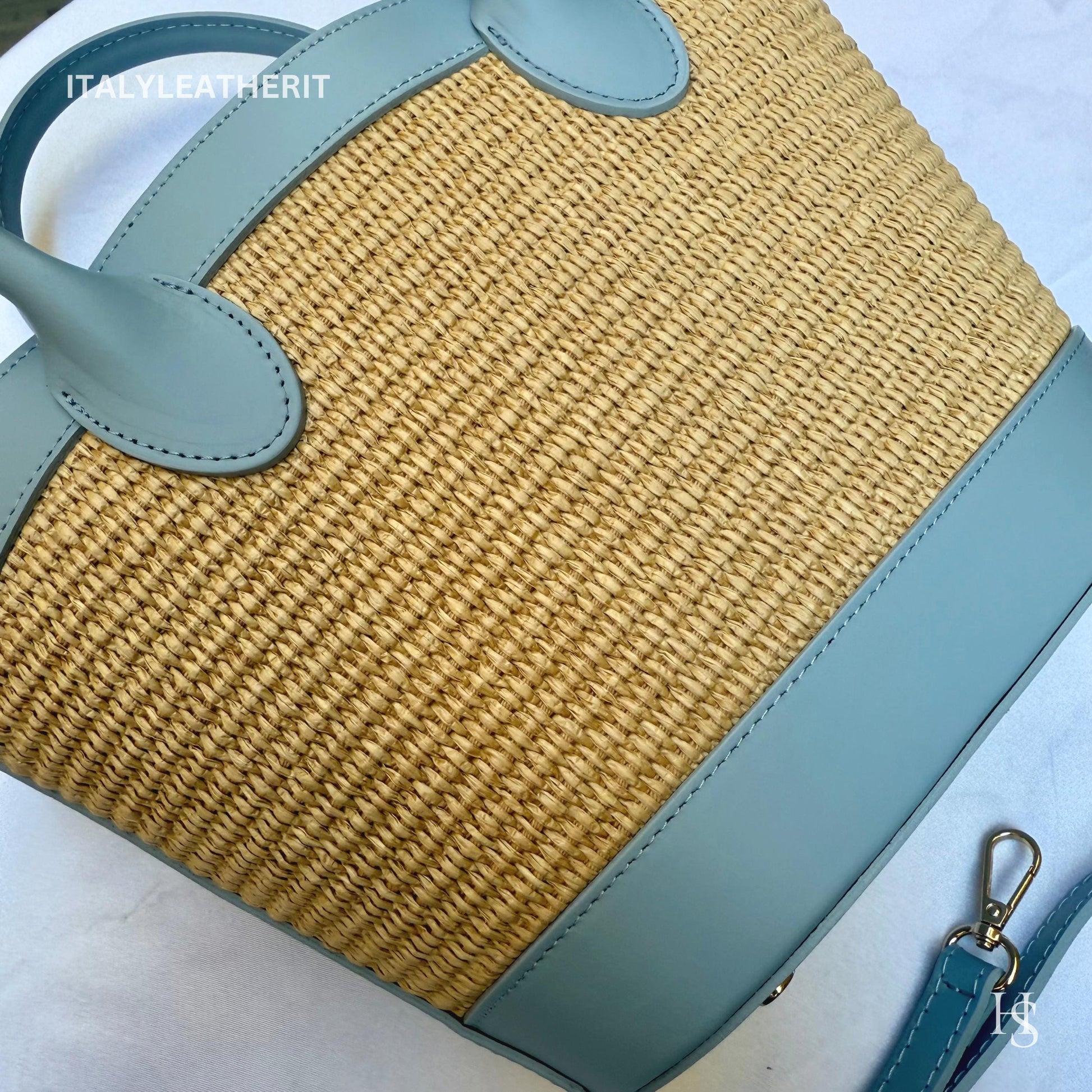 Italian Handmade Leather Bags for Women | Elegant Tote & Purse from Florence, Straw and Leather bag