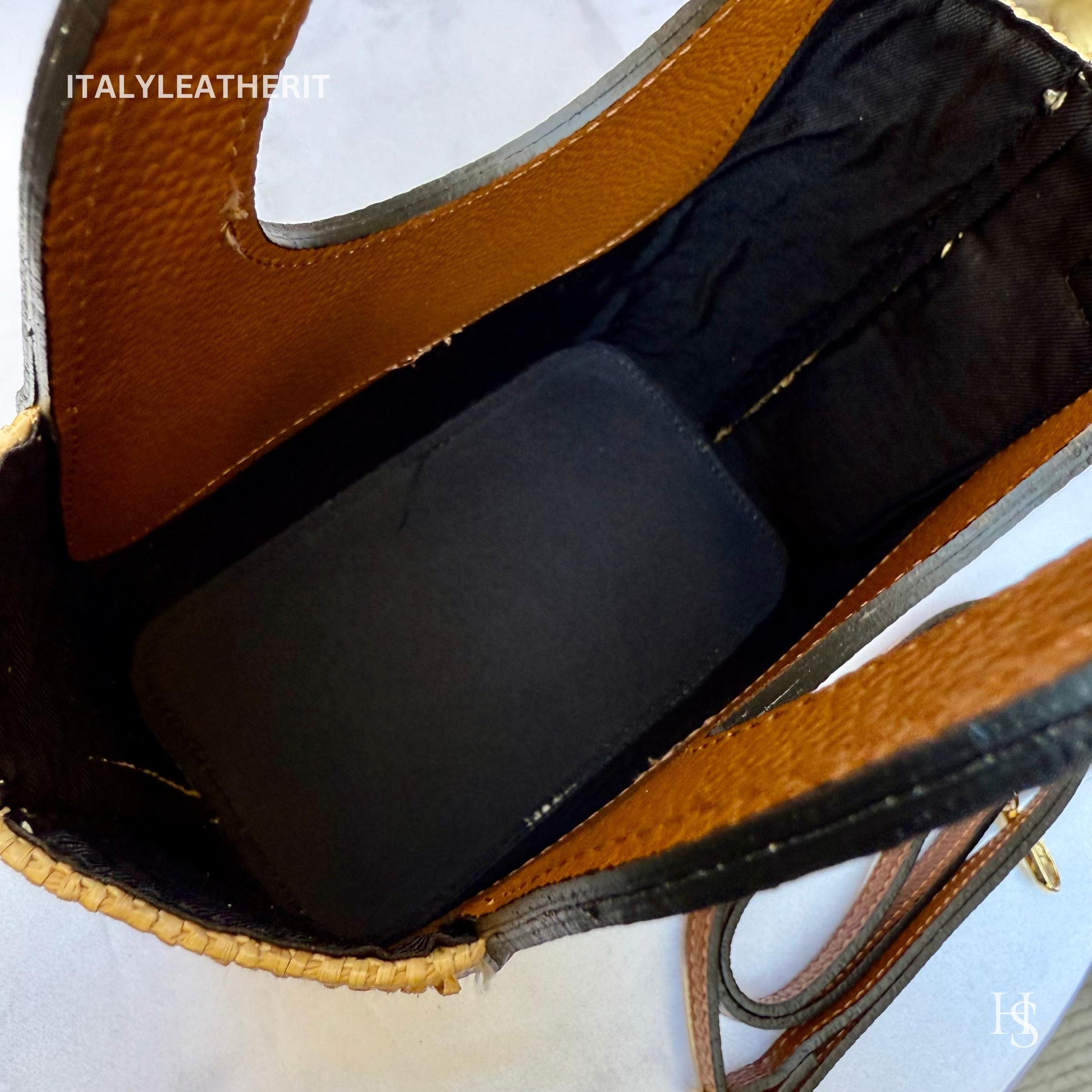 Italian Handmade Leather Bags for Women | Elegant Tote & Purse from Florence, Straw and Leather bag