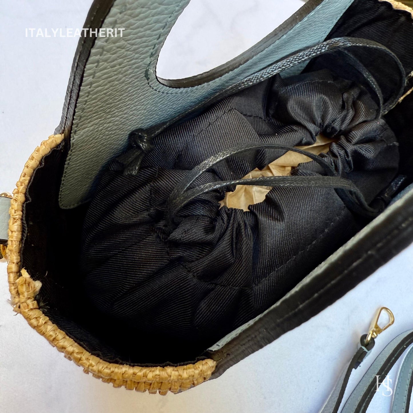 Italian Handmade Leather Bags for Women | Elegant Tote & Purse from Florence, Small Straw and Leather bag