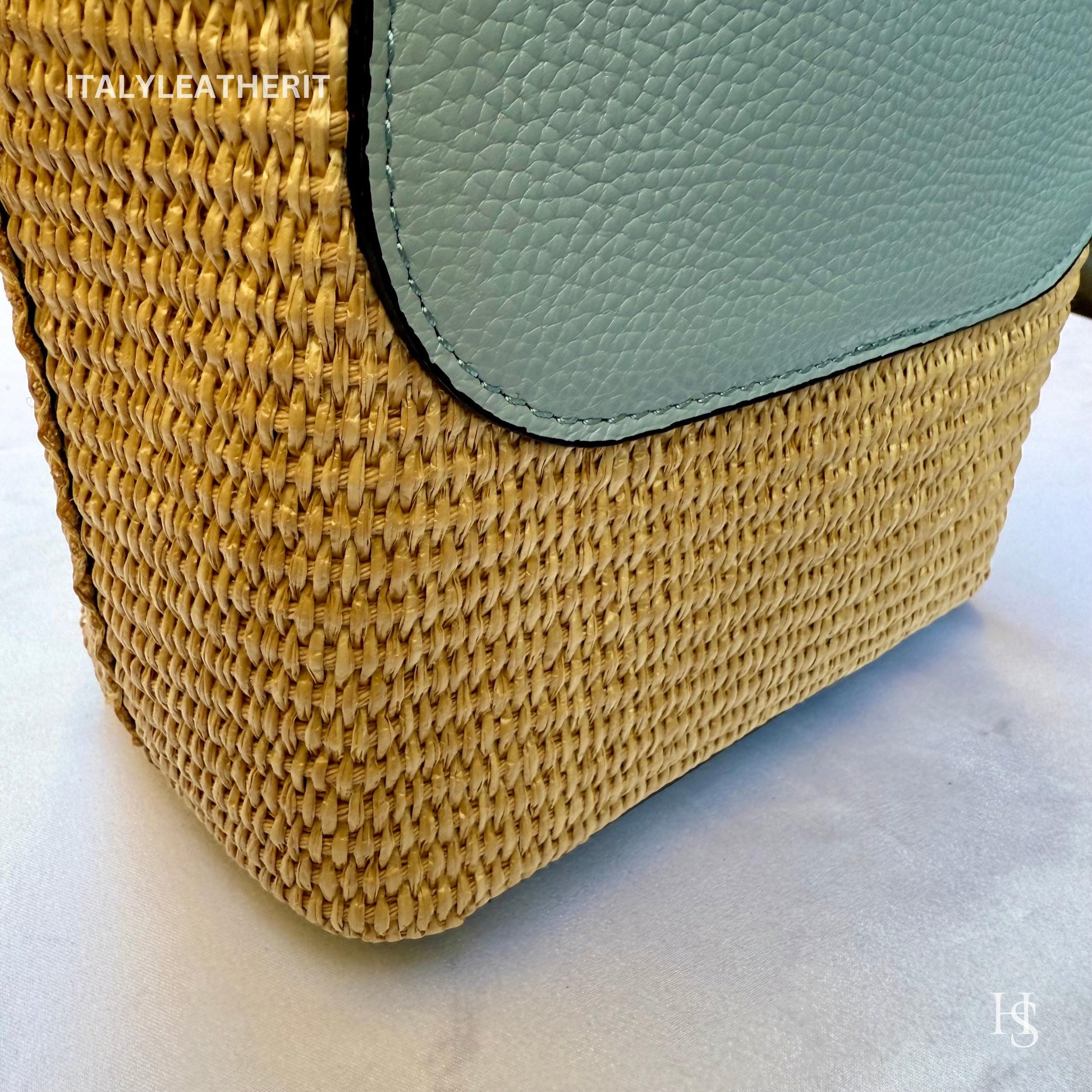 Italian Handmade Leather Bags for Women | Elegant Tote & Purse from Florence, Small Straw and Leather bag