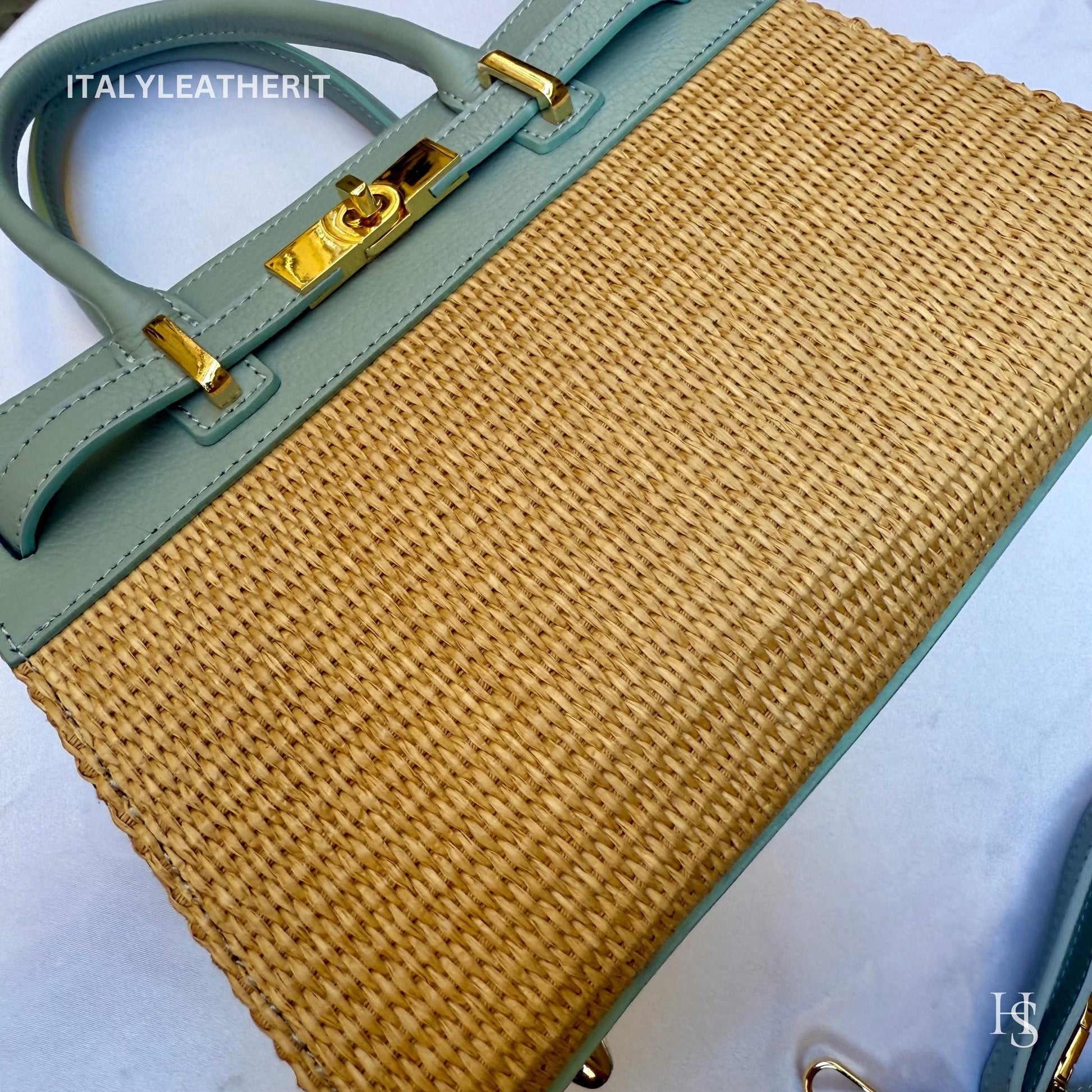 Italian Handmade Leather Bags for Women | Elegant Tote & Purse from Florence, Straw and Leather bag