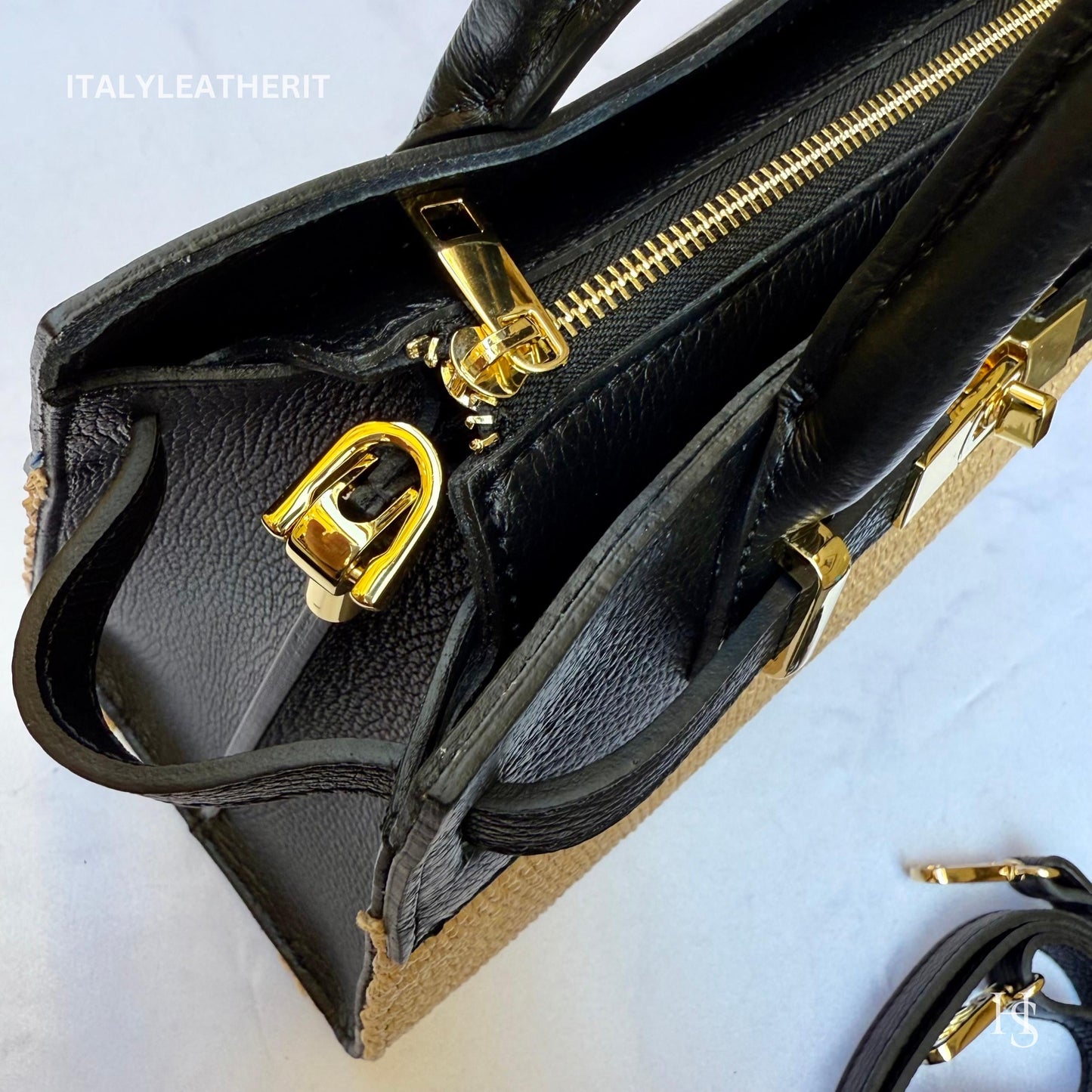 Italian Handmade Leather Bags for Women | Elegant Tote & Purse from Florence, Straw and Leather bag