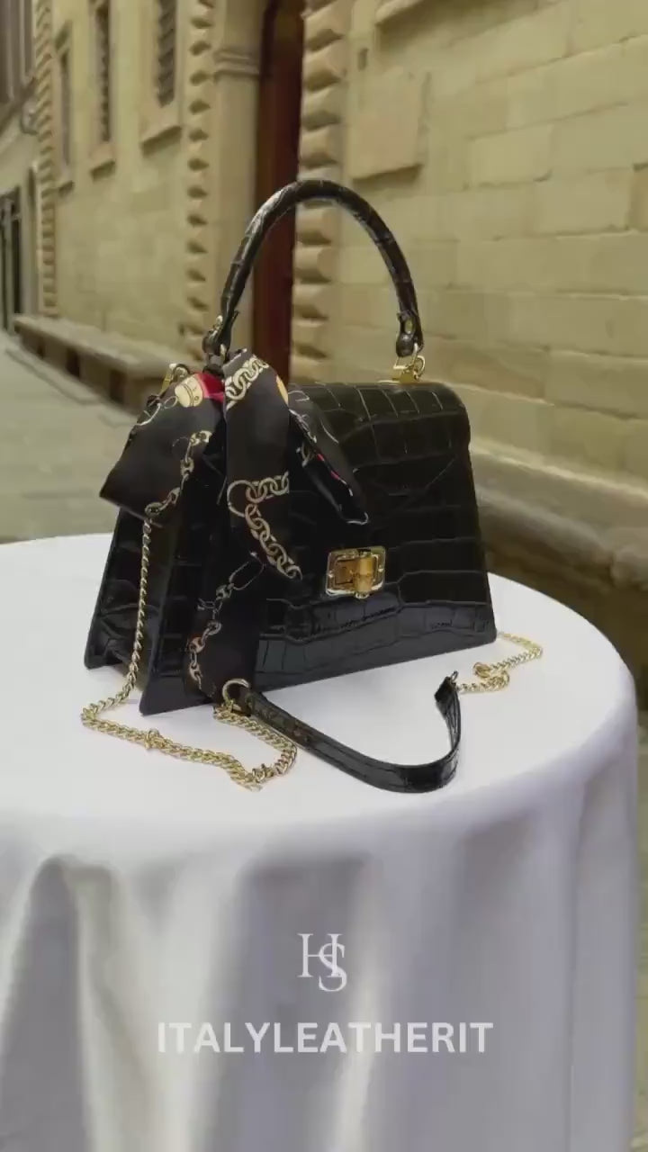 Italian Handmade Leather Bags For Woman l l Elegant Leather Tote From Florence ll Handmade Italy