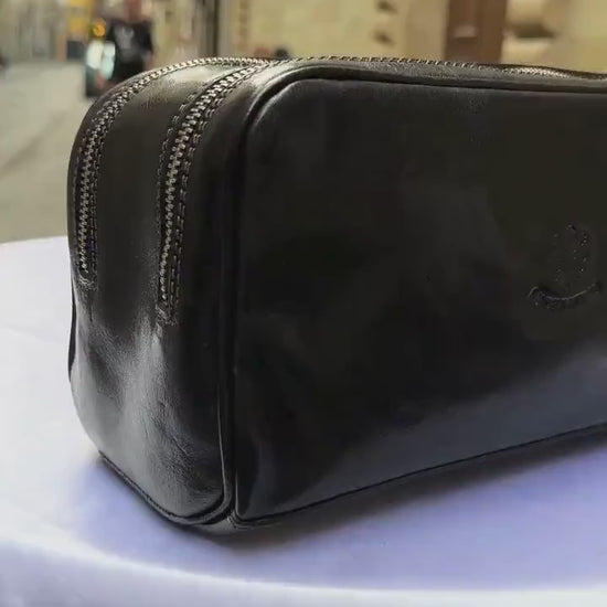 Italian Handmade Italian Leather Toiletry Unisex from Florence ll Made In Italy,leather dopp kit