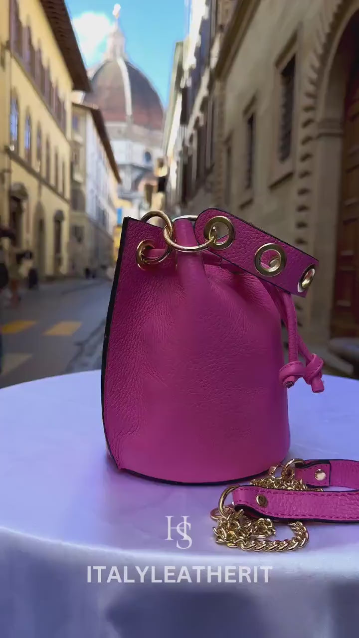 Italian Handmade Leather Bags For Women l l Elegant Leather Tote From Florence, Bucket bag,